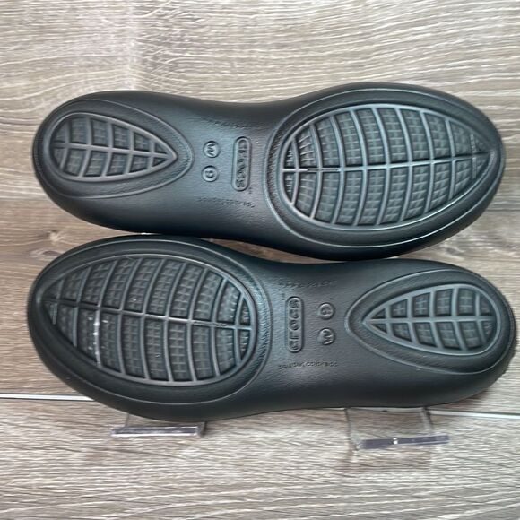 Crocs Taylor Slingback Slip On Women’s Size 9 Black Rubber Comfort Flat Sandals - Picture 8 of 11